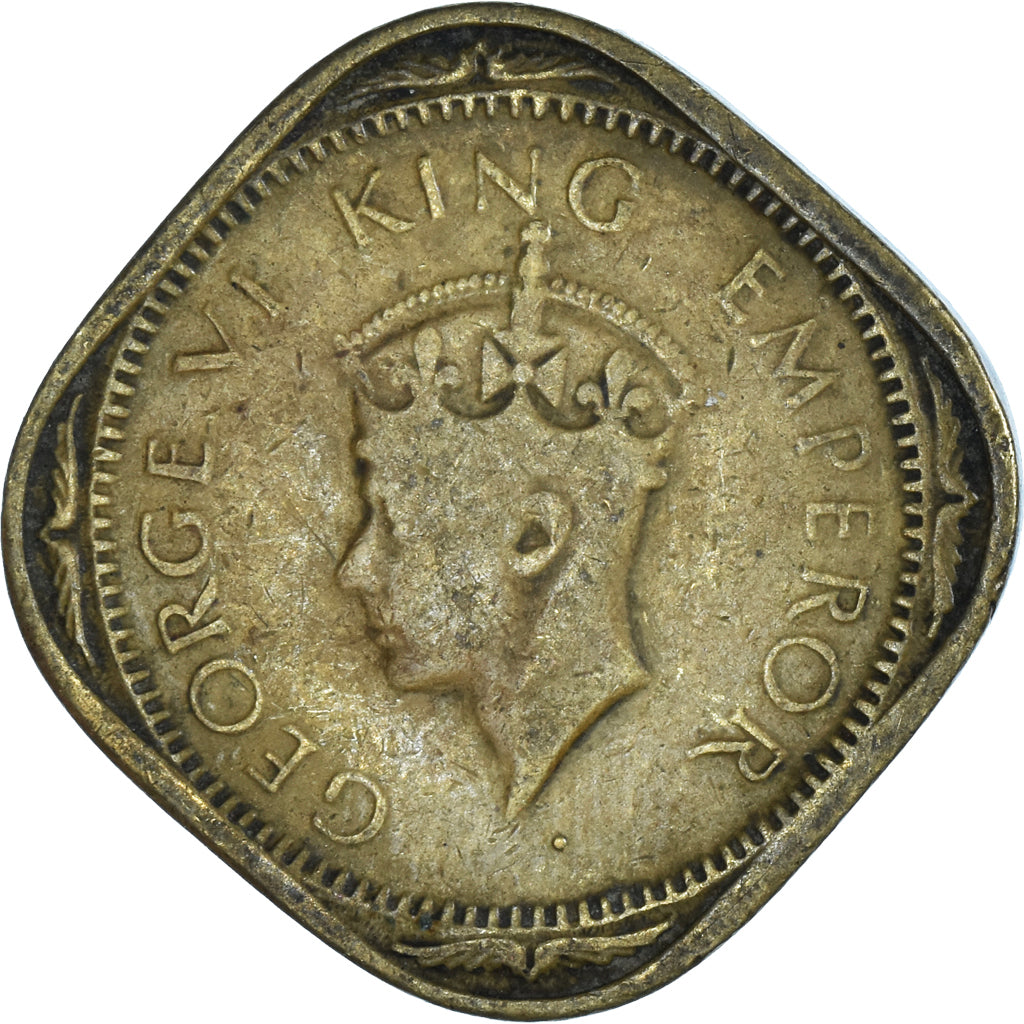Münze, INDIA-BRITISH, George VI, 2 Annas, 1943, Bombay, SS, Nickel-brass