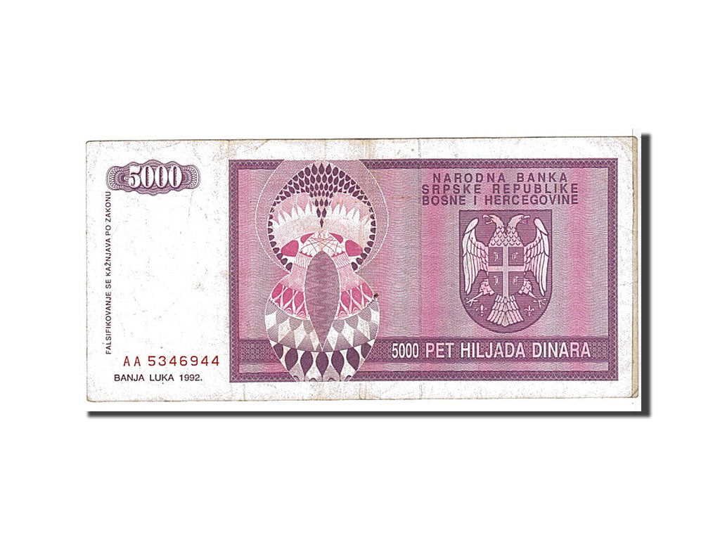 Bosnie-Herzegovine, 5000 Dinara type 1992