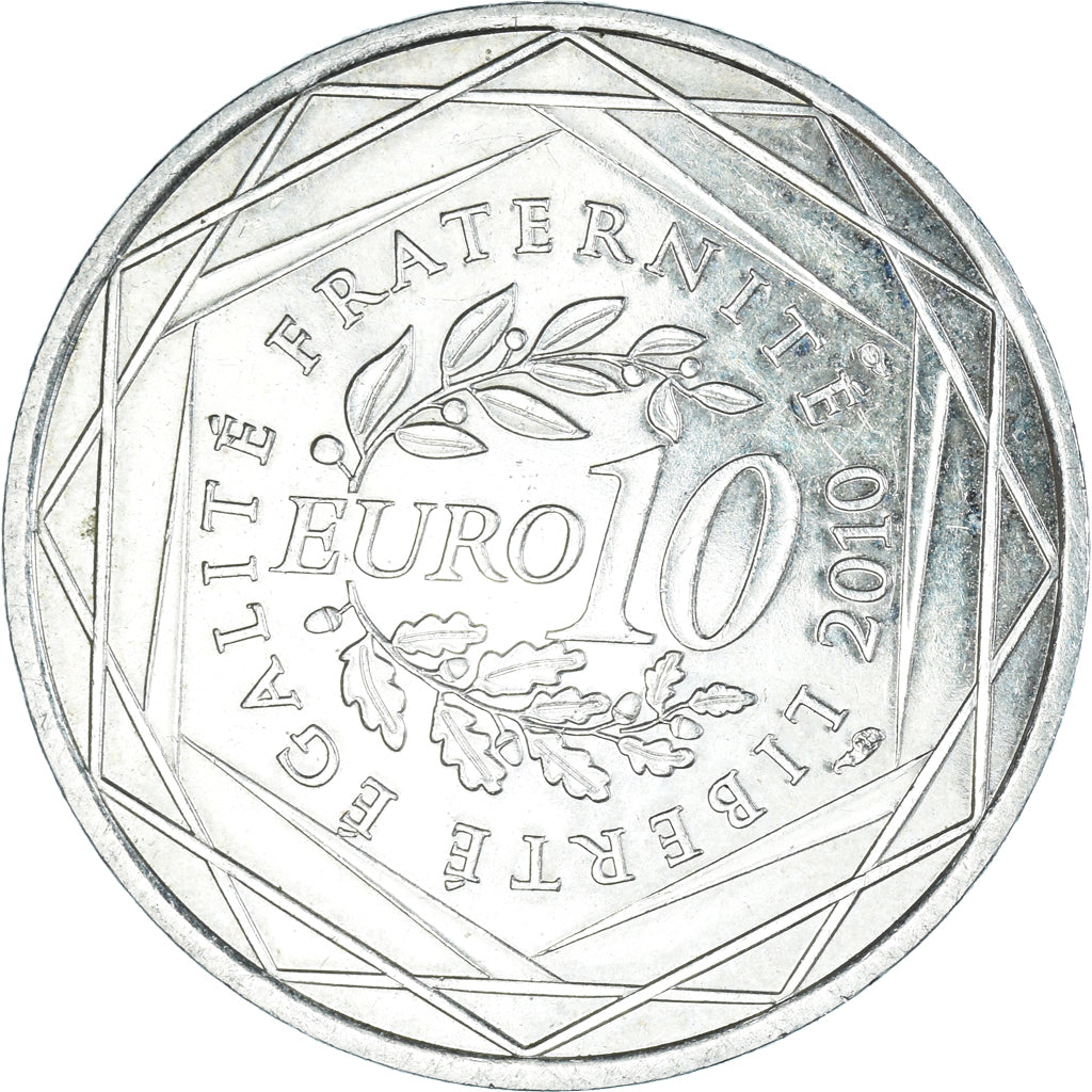 France, 10 Euro, Aquitaine, 2010, Paris, MS(60-62), Silver, KM:1645