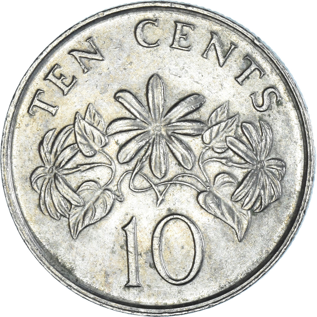 Münze, Singapur, 10 Cents, 1988, British Royal Mint, SS+, Kupfer-Nickel, KM:51
