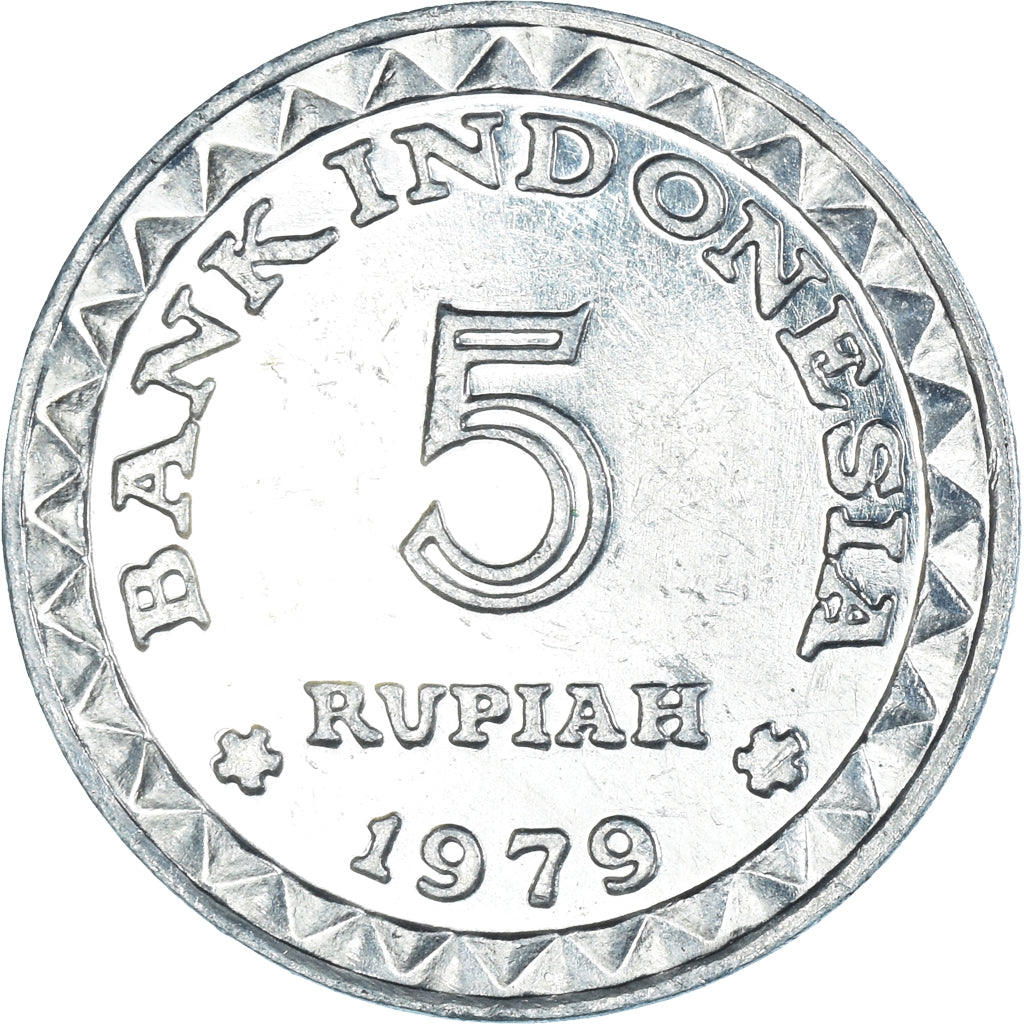 Monnaie, Indonésie, 5 Rupiah, 1979, SUP+, Aluminium, KM:43