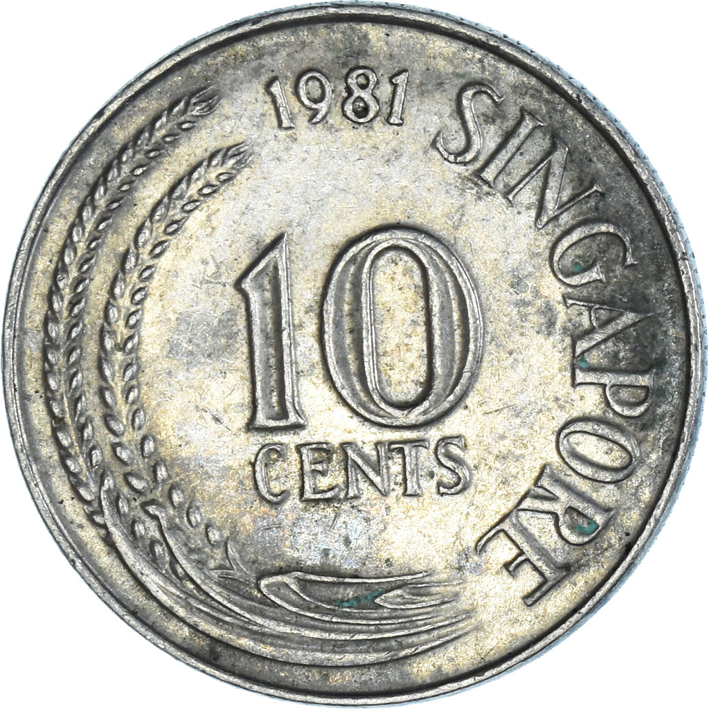 Münze, Singapur, 10 Cents, 1981, Singapore Mint, S+, Kupfer-Nickel, KM:3