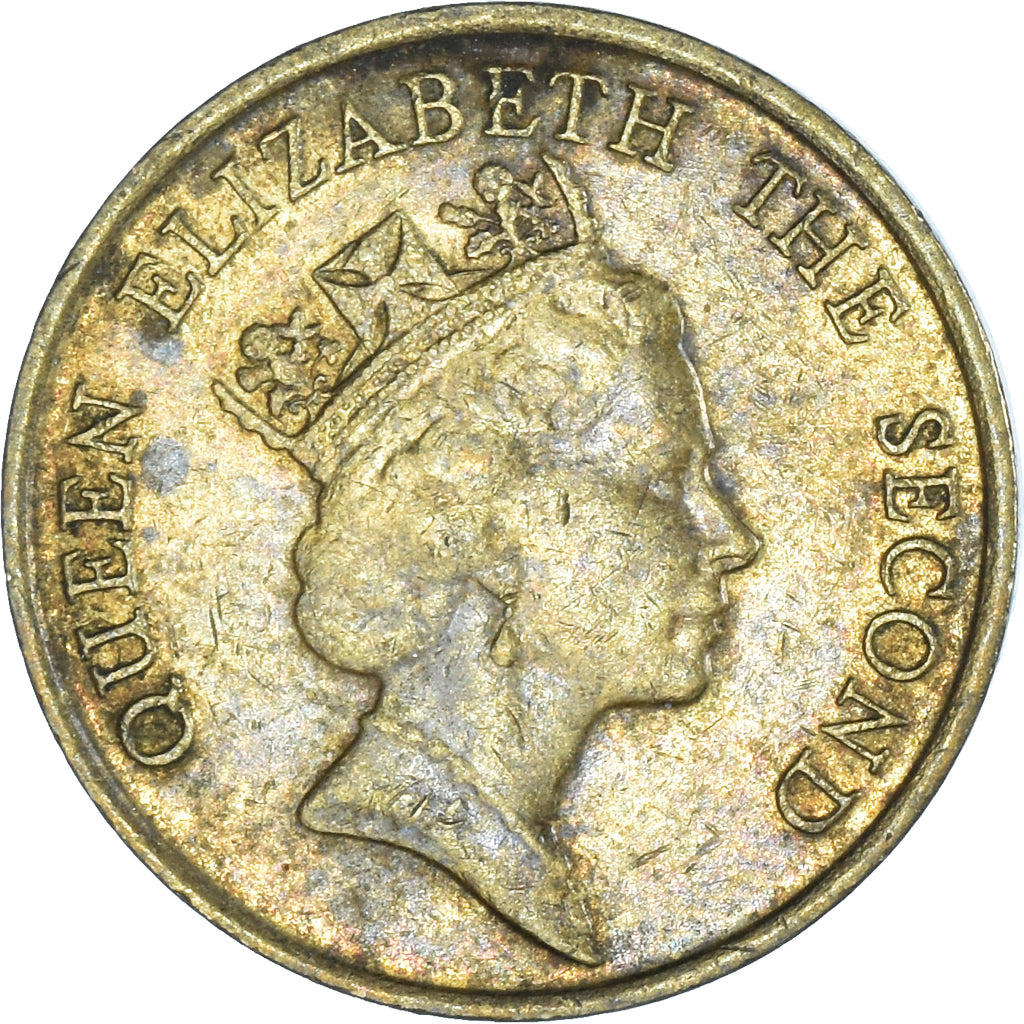 Münze, Hong Kong, Elizabeth II, 10 Cents, 1985, Royal Mint, S+, Nickel-brass