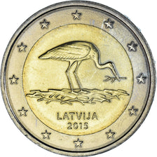 Latvia, 2 Euro, Cigogne, 2015, MS(63), Bi-Metallic
