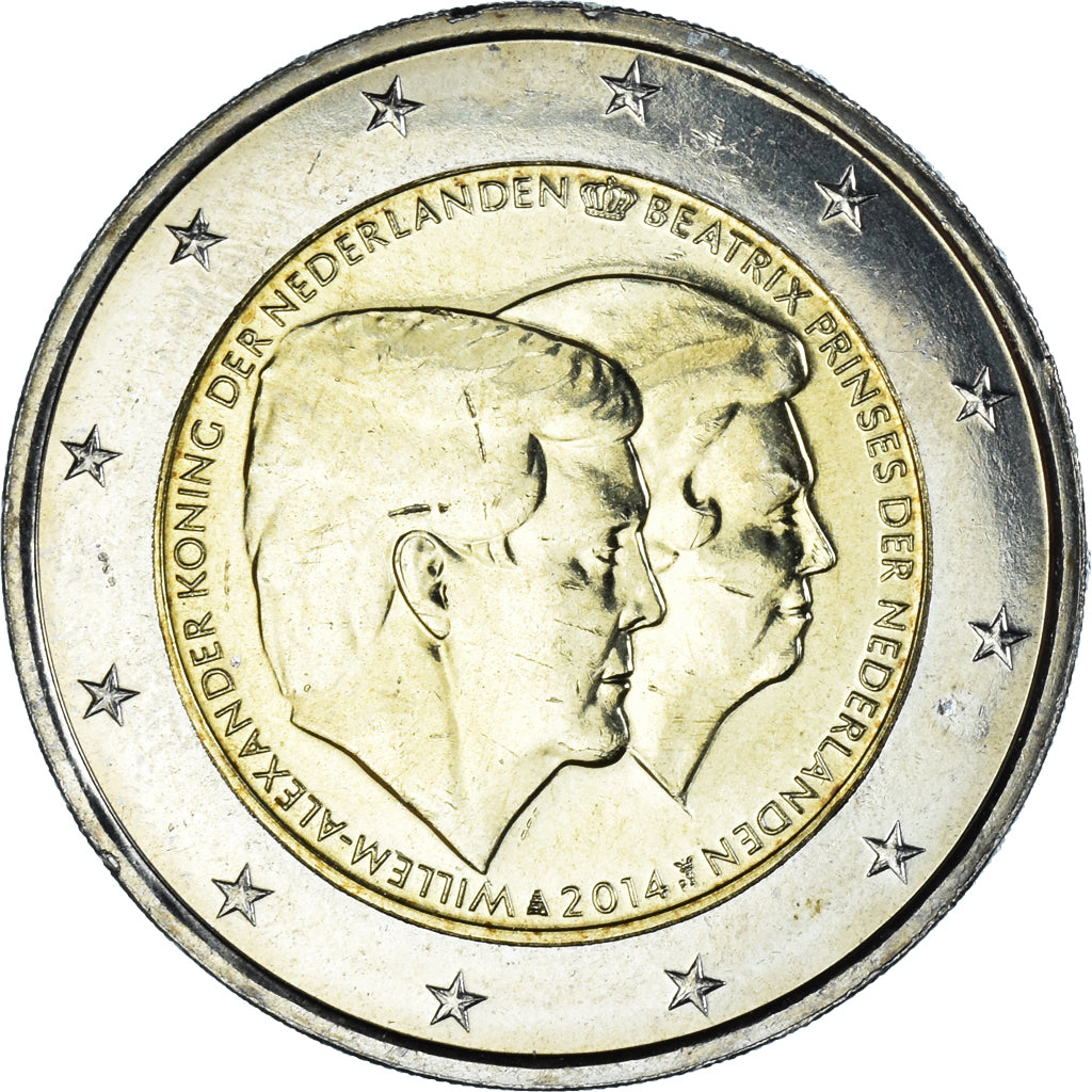 Pays-Bas, 2 Euro, Willem-Alexander, Beatrix Prinses, 2014, SPL, Bimétallique