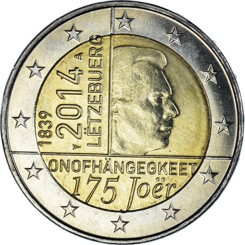 Luxembourg, 2 Euro, 175 Joer, 2014, Utrecht, SPL, Bimétallique, KM:New
