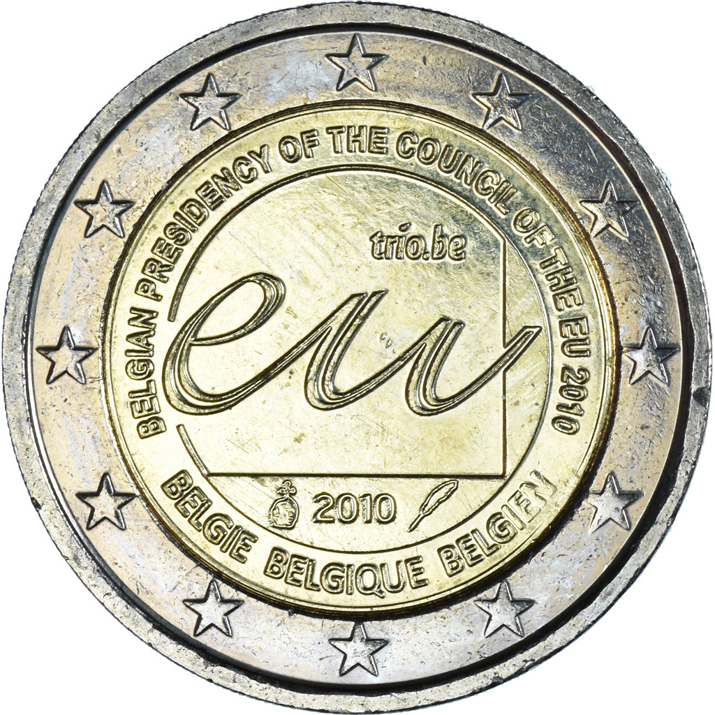 Belgique, 2 Euro, EU Council Presidency, 2010, Bruxelles, SPL, Bimétallique