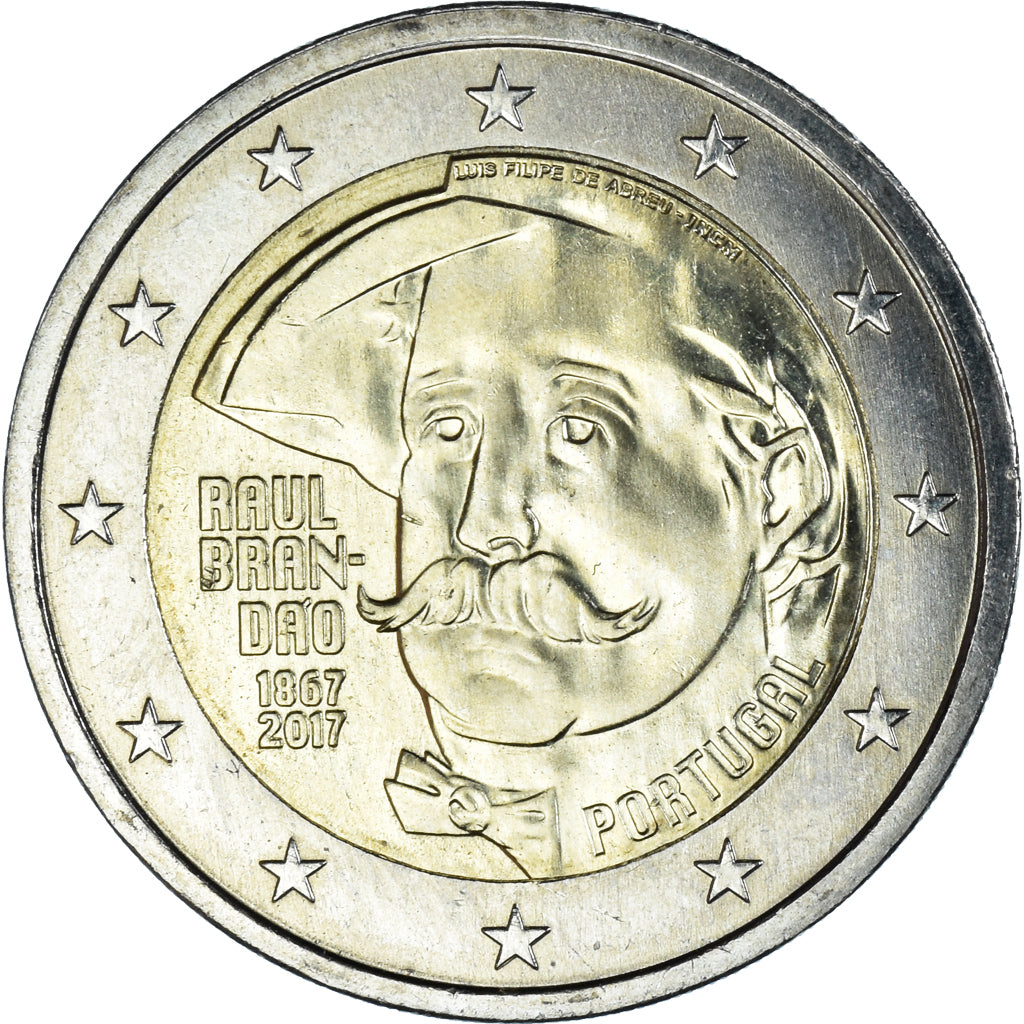 Portogallo, 2 Euro, Raul Brandao, 2017, Lisbon, SPL, Bi-metallico, KM:New