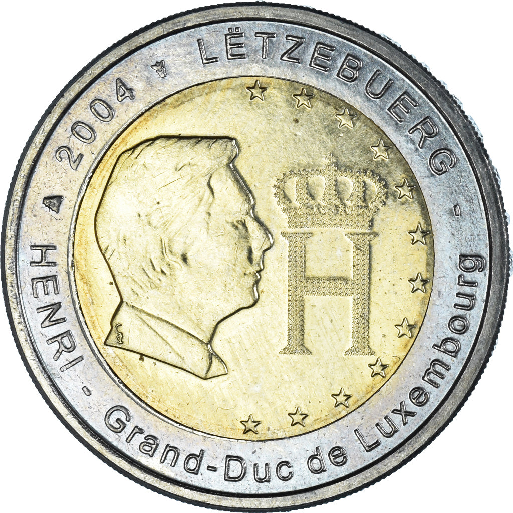 Luxembourg, 2 Euro, Grand Duc Henri et monogramme, 2004, Utrecht, MS(63)