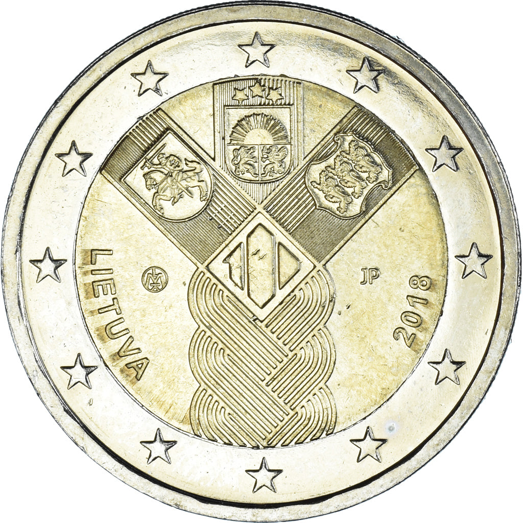 Lituanie, 2 Euro, 100th Anniversary of the Baltic States, 2018, SPL