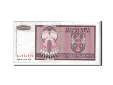 Biljet, Kroatië, 5 Million Dinara, 1993, KM:R11a, TTB+
