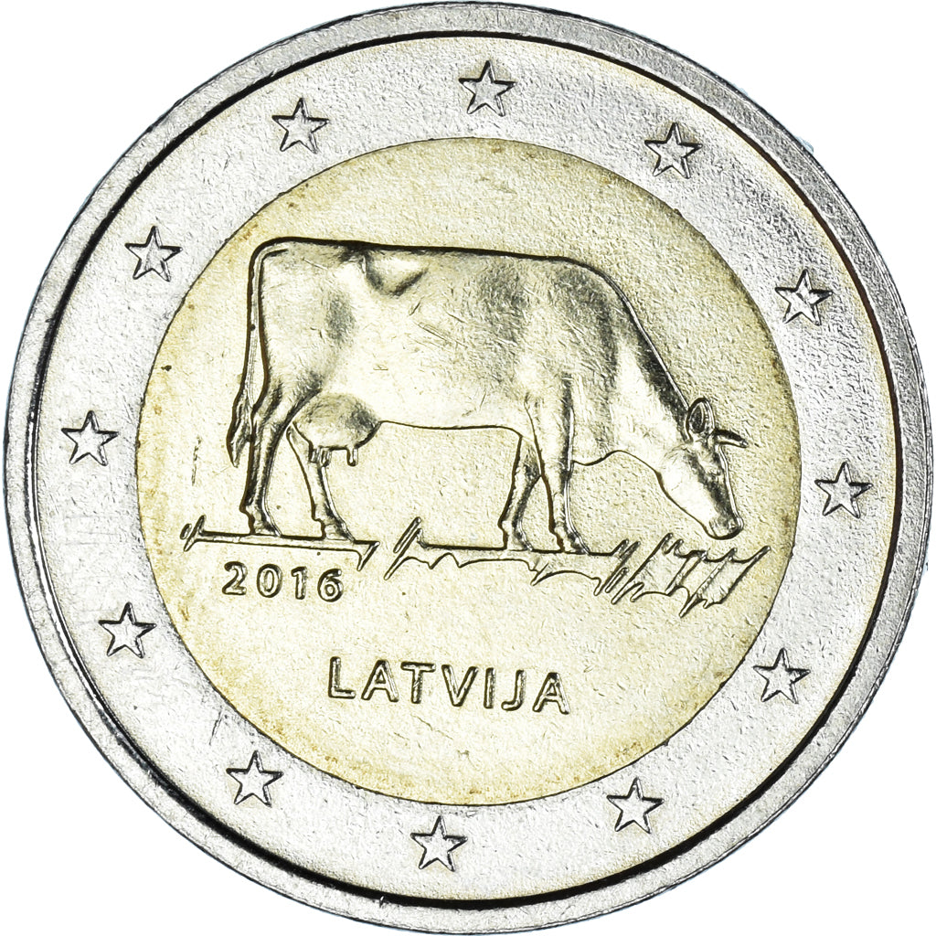 Letland, 2 Euro, Industrie laitière, 2016, Stuttgart, UNC-, Bi-Metallic