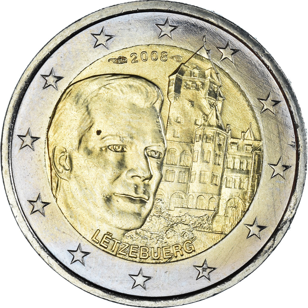 Luxemburgo, 2 Euro, 2008, Paris, MS(64), Bimetálico, KM:96