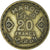 Coin, Morocco, Mohammed V, 20 Francs, 1951, Paris, AU(50-53), Aluminum-Bronze