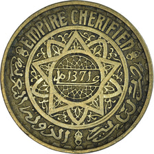 Coin, Morocco, Mohammed V, 50 Francs, 1951, Paris, AU(50-53), Aluminum-Bronze