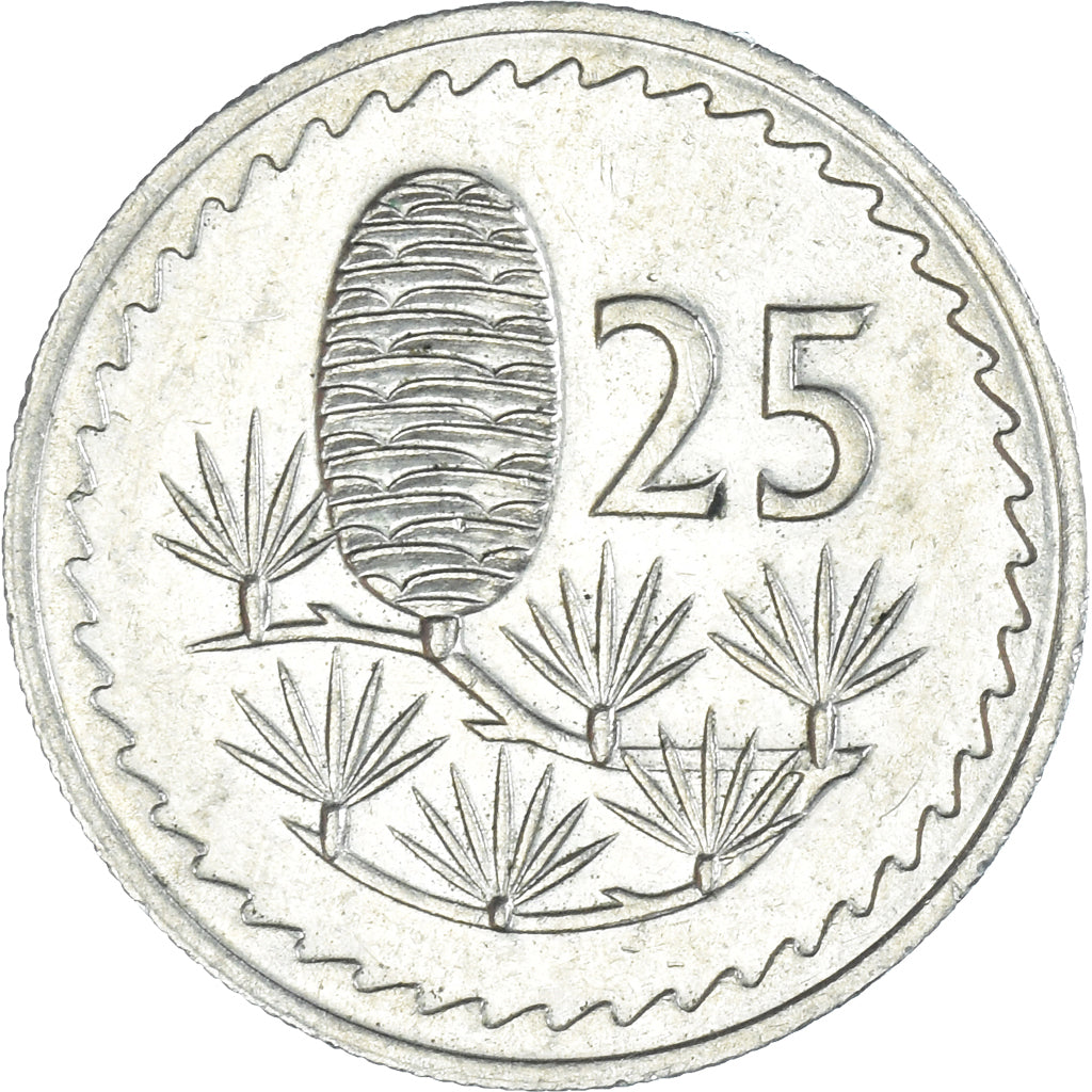 Münze, Zypern, 25 Mils, 1977, VZ+, Kupfer-Nickel, KM:40