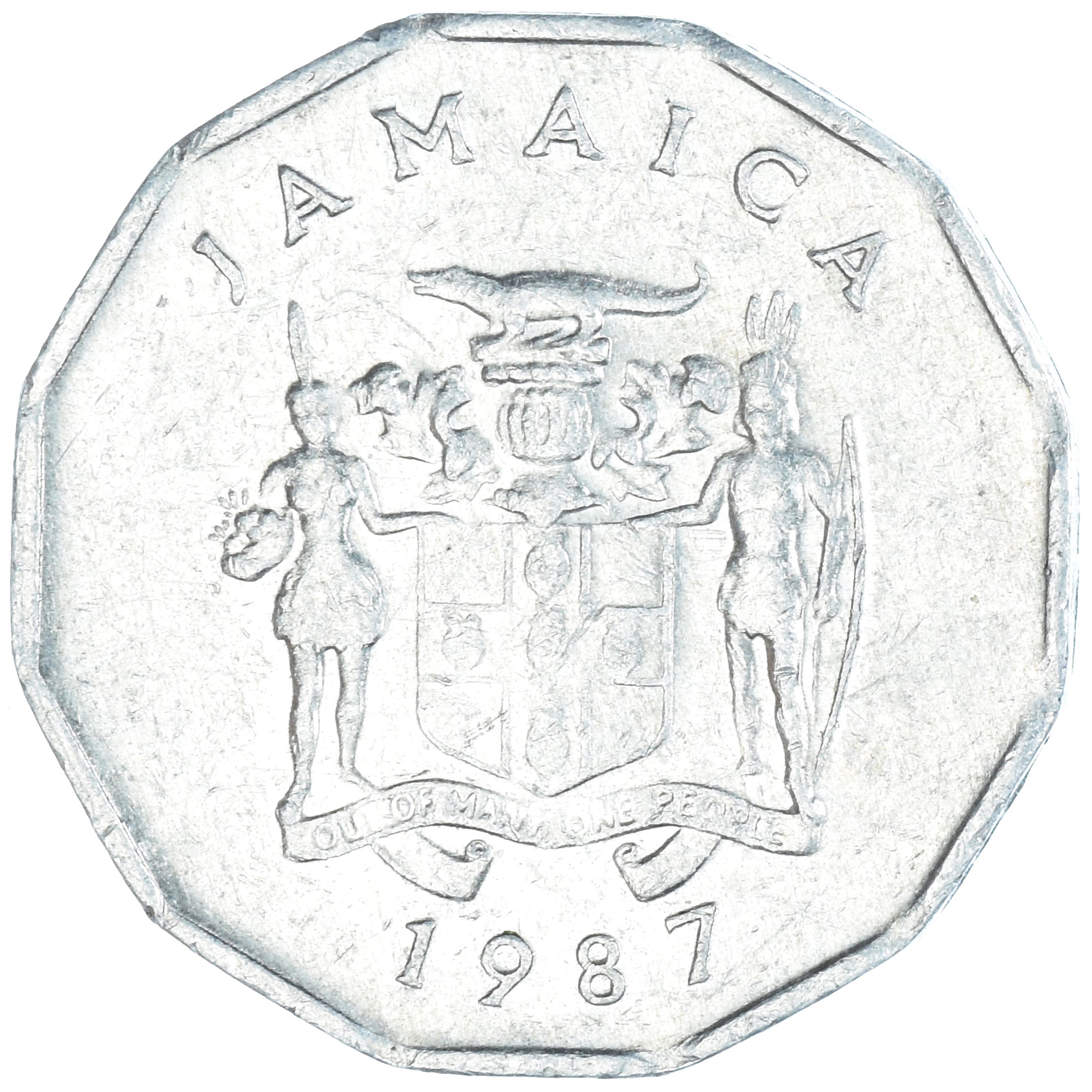 Coin, Jamaica, Cent, 1987, British Royal Mint, AU(55-58), Aluminum