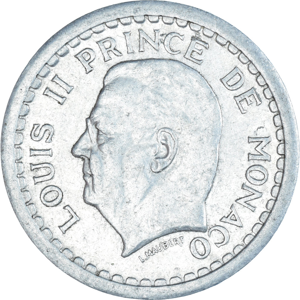 Monnaie, Monaco, 2 Francs, 1943, Paris, TTB, Aluminium, Gadoury:MC 133, KM:121
