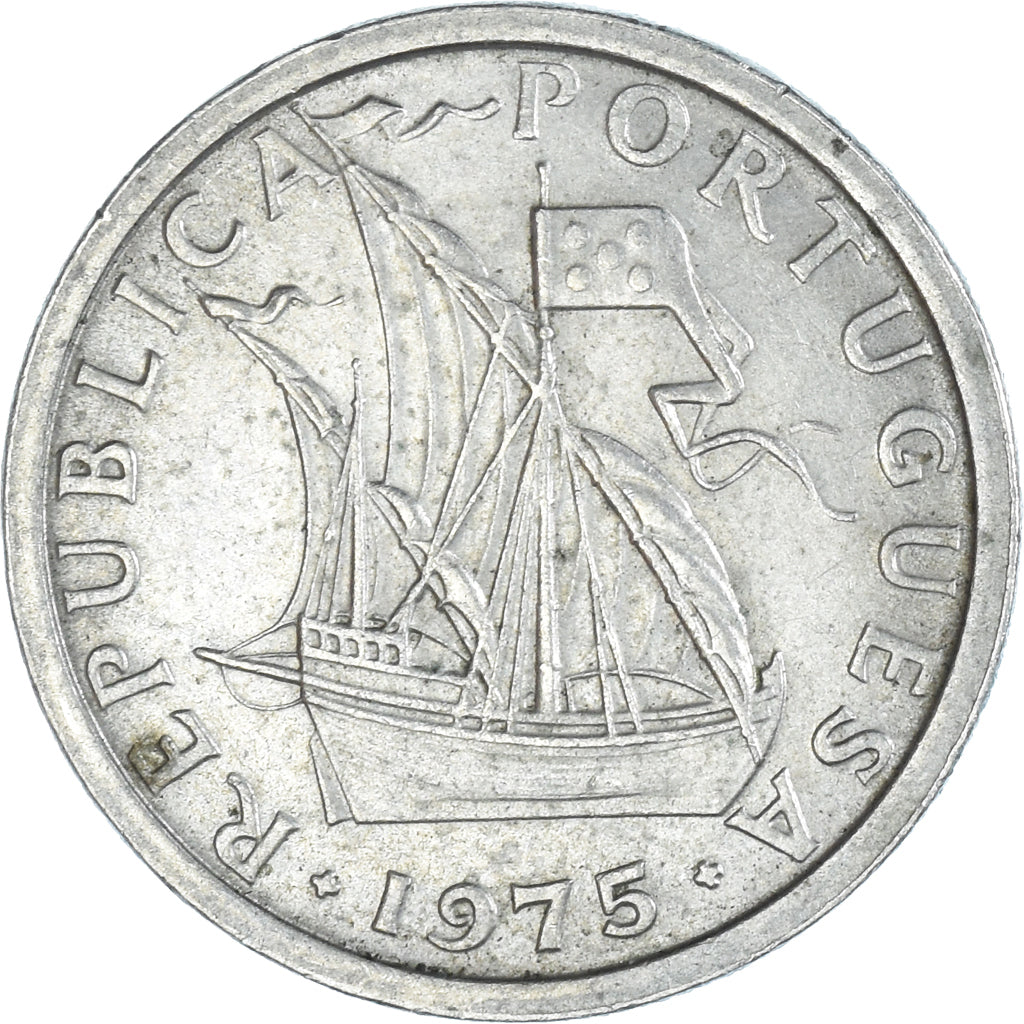 Münze, Portugal, 2-1/2 Escudos, 1975, Lisbon, SS, Kupfer-Nickel, KM:590