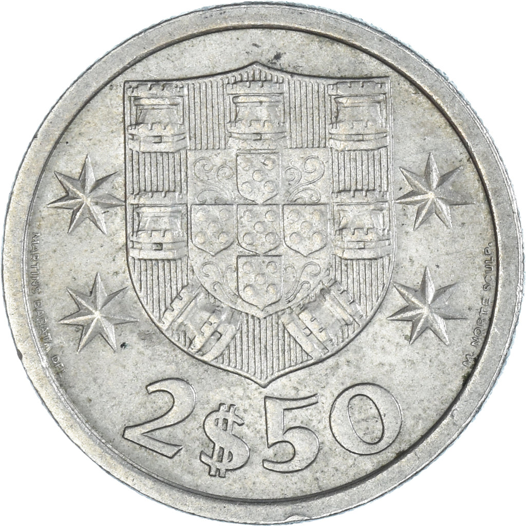 Münze, Portugal, 2-1/2 Escudos, 1975, Lisbon, SS, Kupfer-Nickel, KM:590