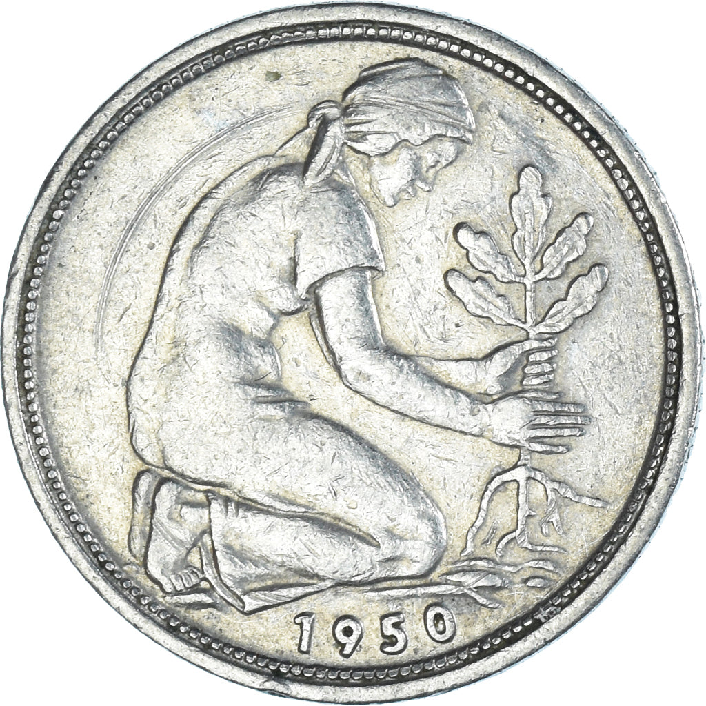 Münze, Bundesrepublik Deutschland, 50 Pfennig, 1950, Munich, SS+