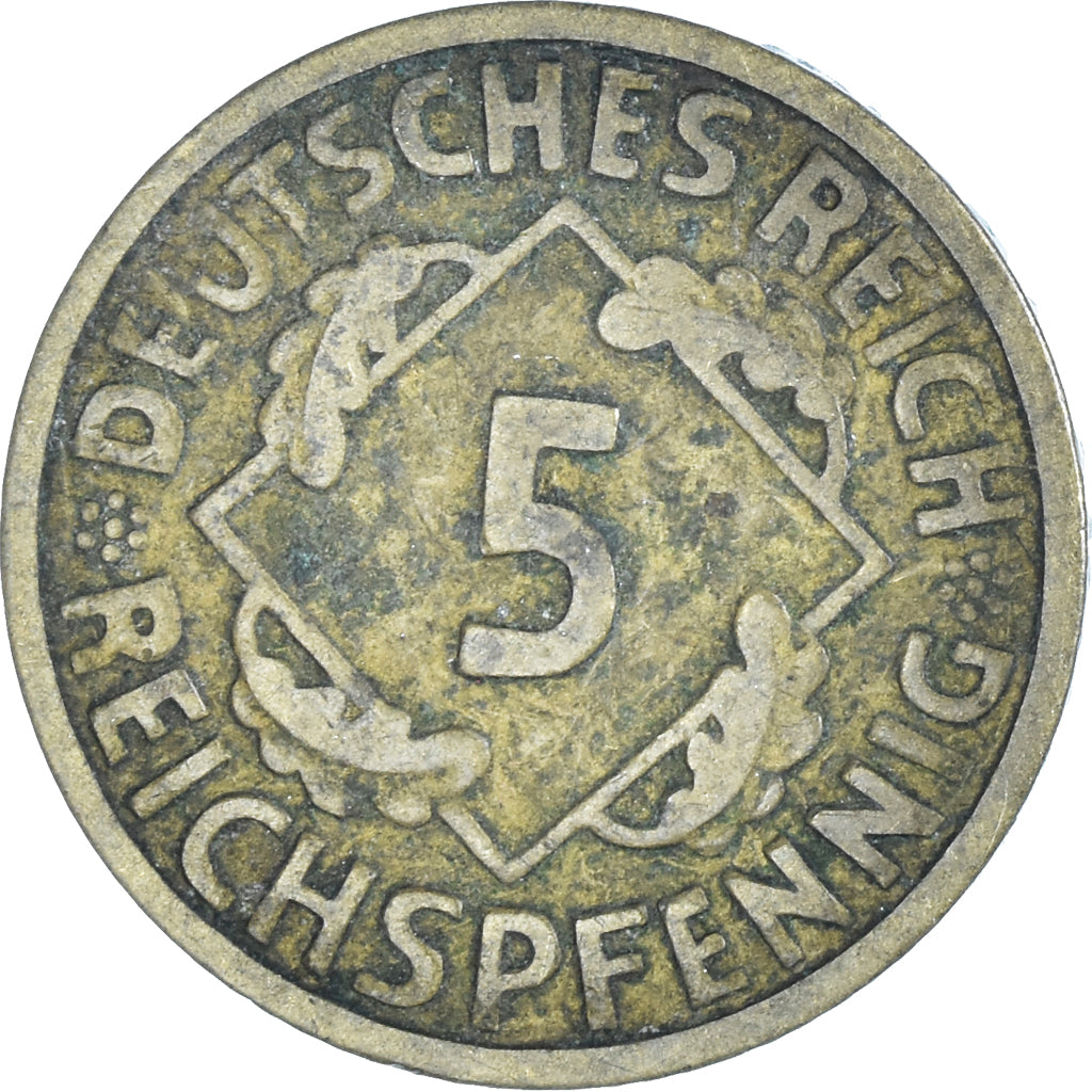 Monnaie, Allemagne, République de Weimar, 5 Reichspfennig, 1924, Muldenhütten