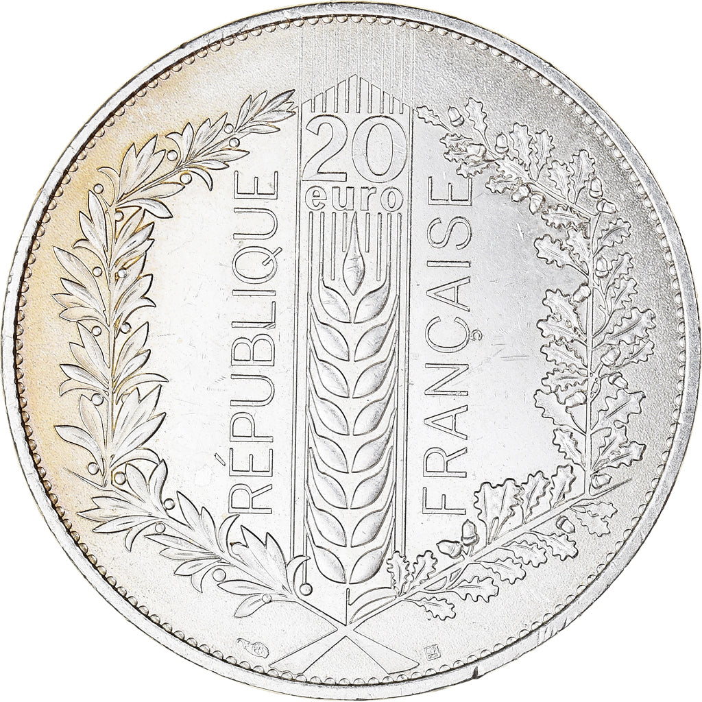 Frankreich, 20 Euro, 2021, Pessac, Le laurier, NATURES DE FRANCE, UNZ, Silber