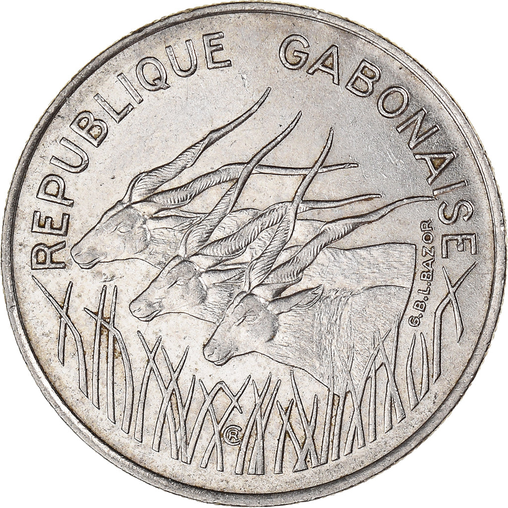 Coin, Gabon, 100 Francs, 1977, Paris, AU(55-58), Nickel, KM:13