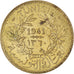 Münze, Tunesien, Anonymous, 2 Francs, 1941/AH1360, Paris, VZ+, Aluminum-Bronze