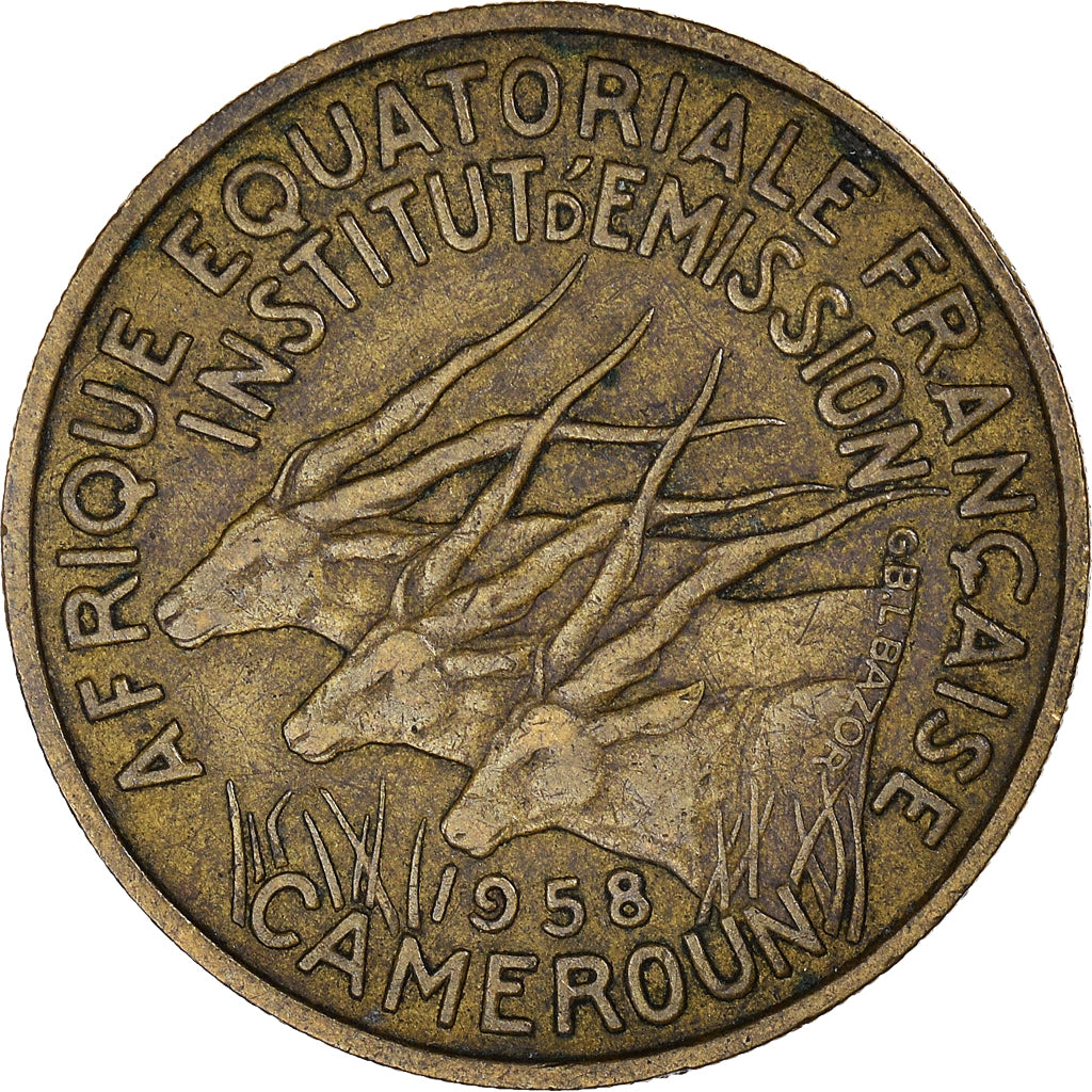 Coin, Cameroon, 25 Francs, 1958, Paris, VF(30-35), Aluminum-Bronze, KM:12