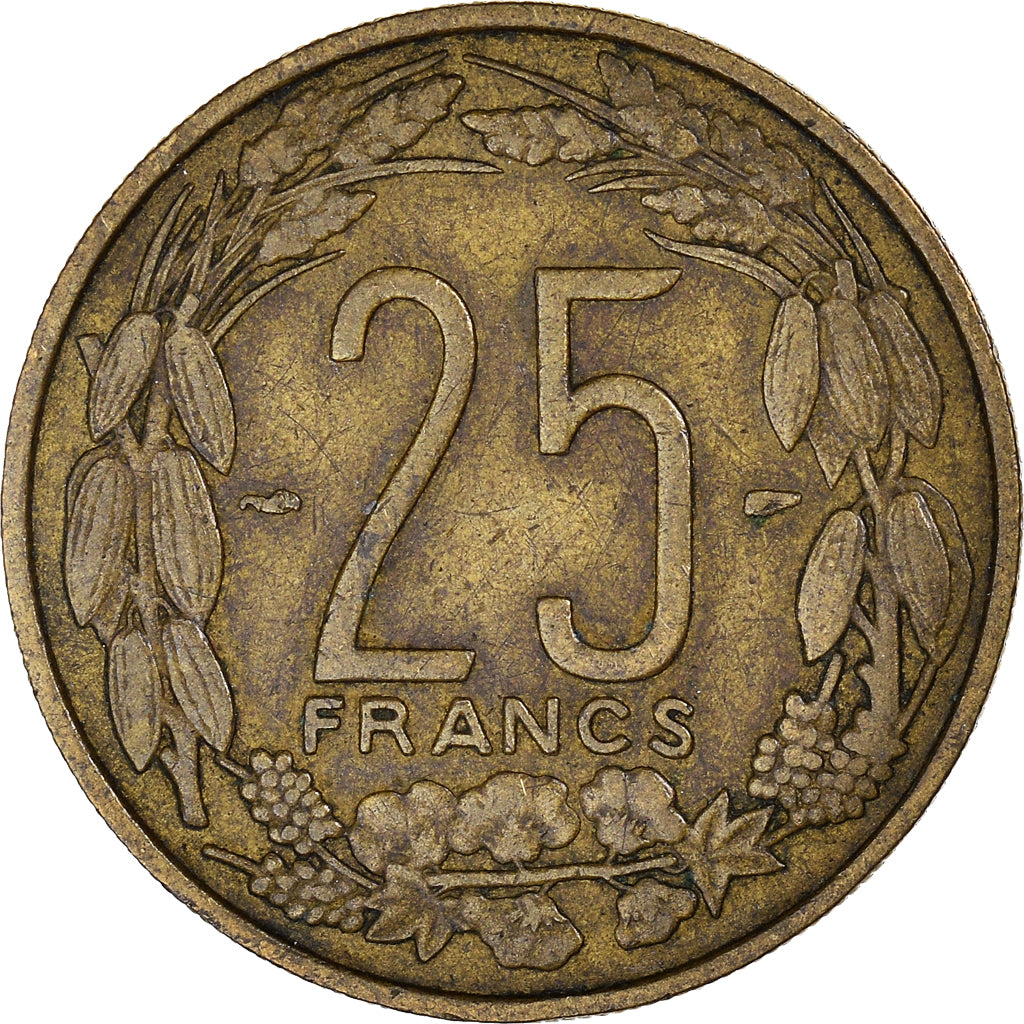 Coin, Cameroon, 25 Francs, 1958, Paris, VF(30-35), Aluminum-Bronze, KM:12