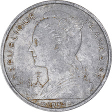 Coin, Madagascar, 5 Francs, 1953, Paris, VF(20-25), Aluminum, KM:5