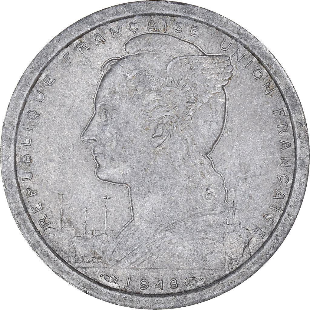 Monnaie, Madagascar, 2 Francs, 1948, Paris, TTB+, Aluminium, KM:4
