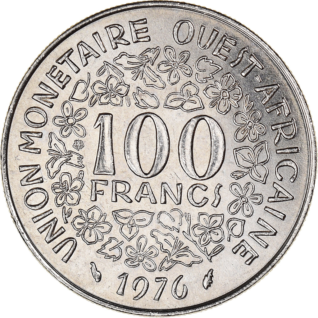 Coin, West African States, 100 Francs, 1976, MS(63), Nickel, KM:4