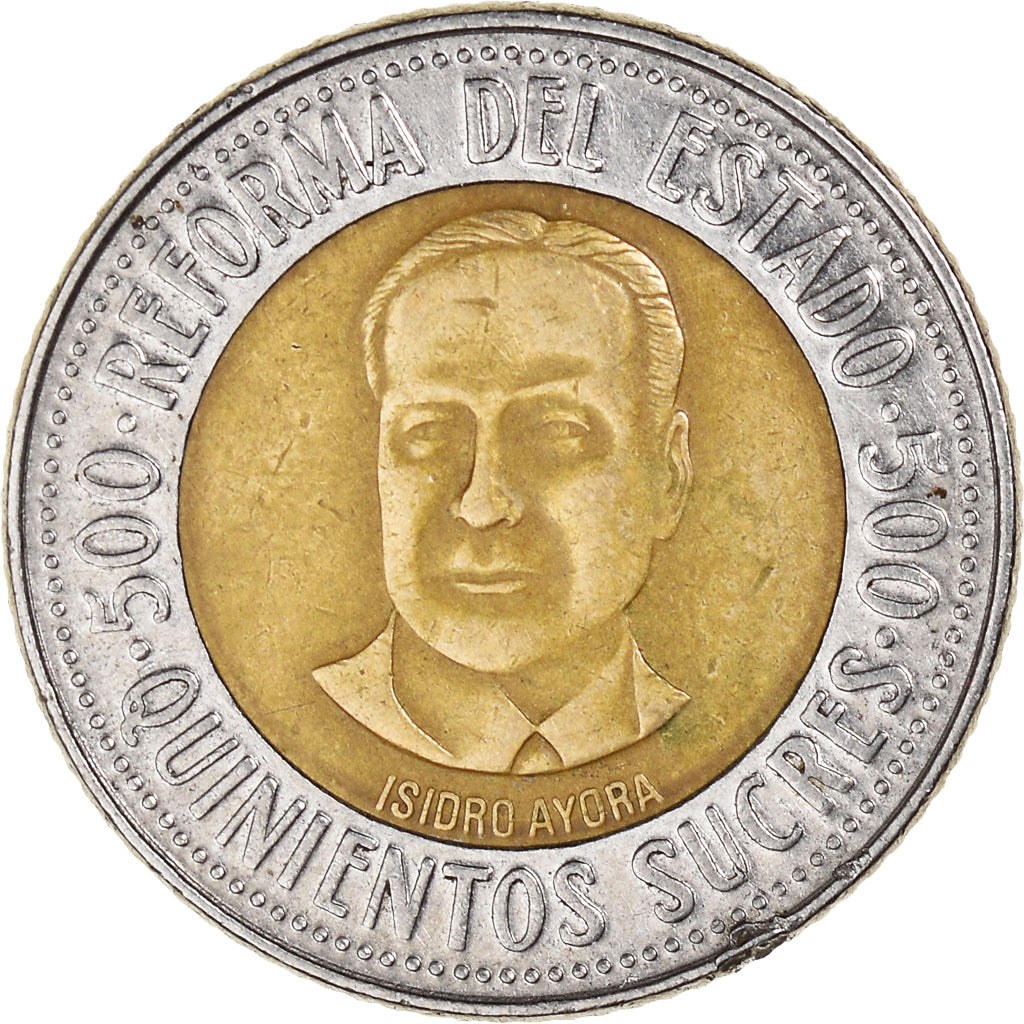 Munten, Ecuador, 500 Sucres, 1995, ZF, Bi-Metallic, KM:97
