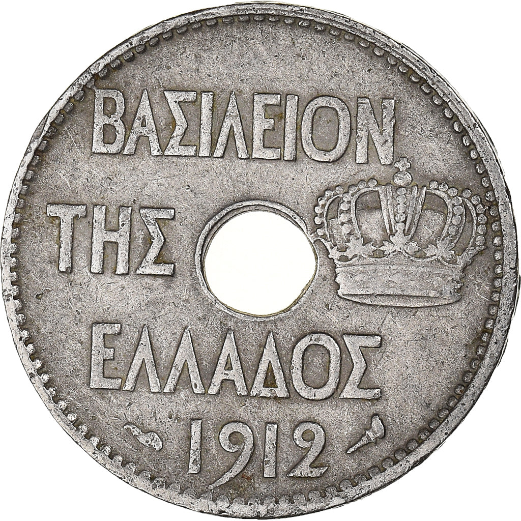 Monnaie, Grèce, George I, 5 Lepta, 1912, TB+, Nickel, KM:62