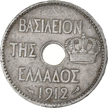 Monnaie, Grèce, George I, 5 Lepta, 1912, TB+, Nickel, KM:62