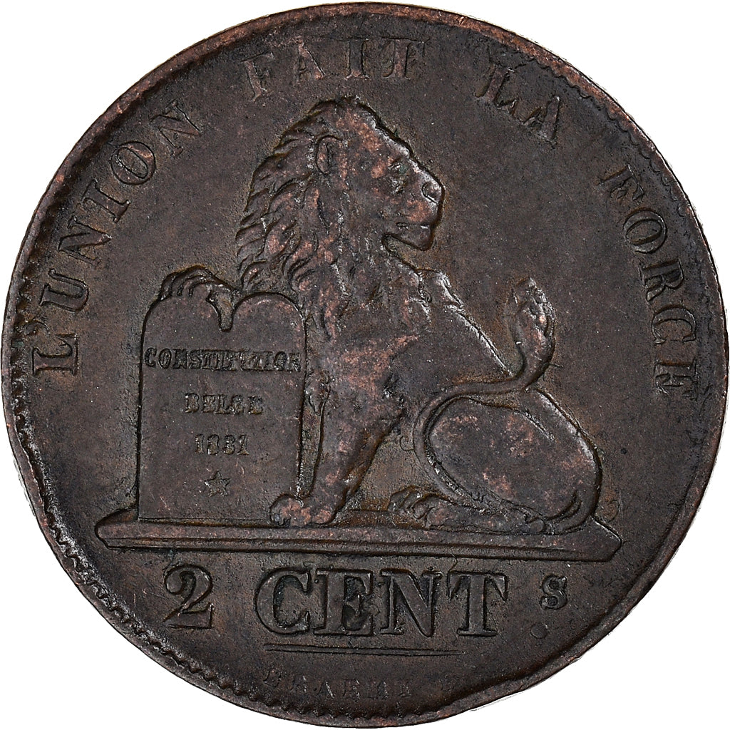 Moneta, Belgio, Leopold I, 2 Centimes, 1861, Brussels, BB, Rame, KM:4.2