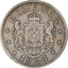 Coin, Romania, Ferdinand I, Leu, 1924, AU(55-58), Copper-nickel, KM:46