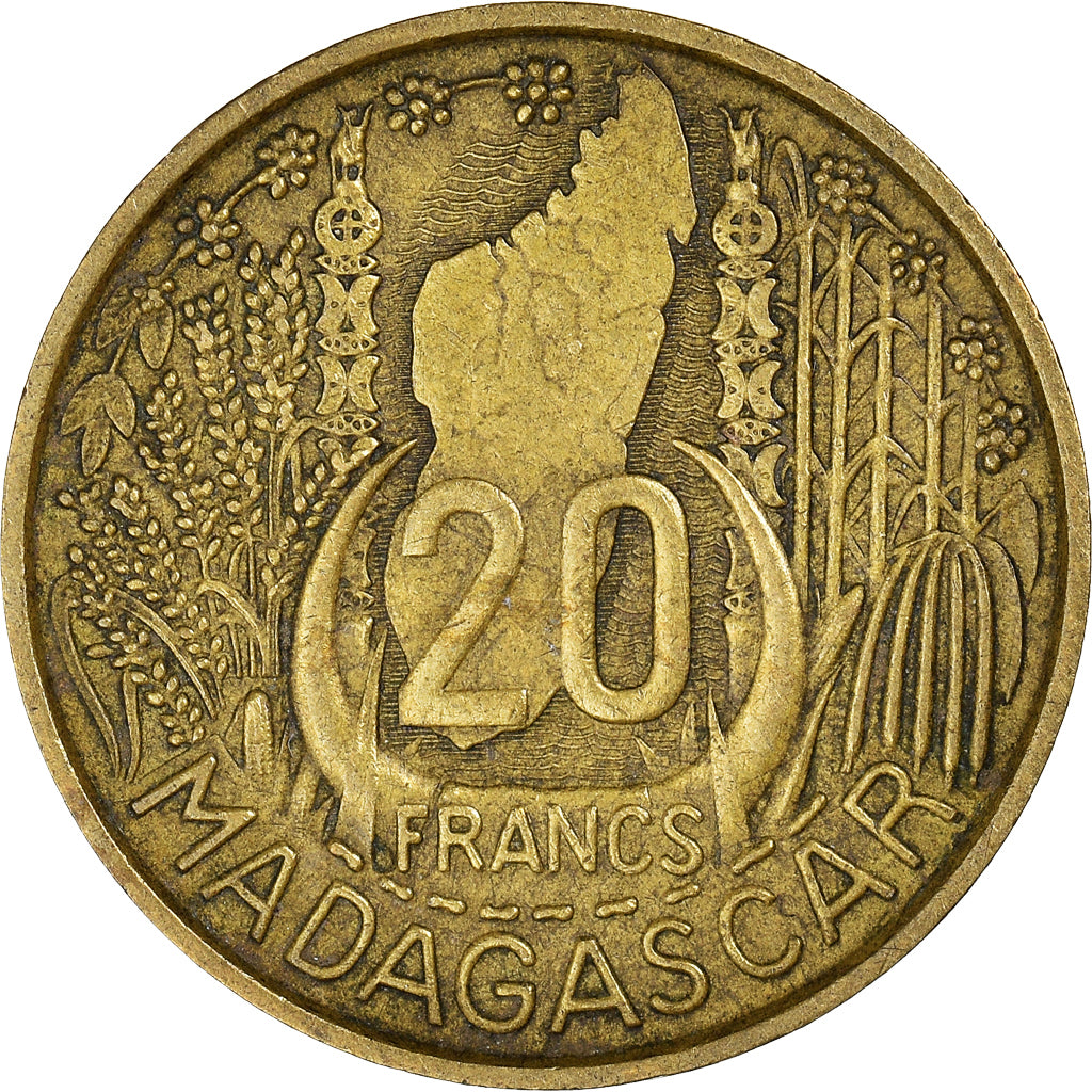 Monnaie, Madagascar, 20 Francs, 1953, Paris, TTB+, Bronze-Aluminium, KM:7