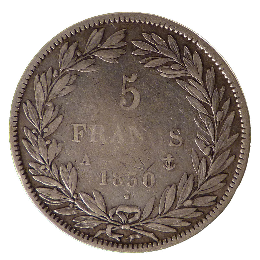 FRANCE, Louis-Philippe, 5 Francs, 1830, Paris, F(12-15), Silver, Gadoury #675,..