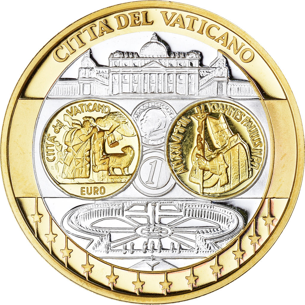 Vatikan, Medaille, L'Europe, Vatican, FDC, STGL, Gold plated silver