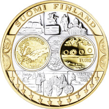 Finlande, Médaille, Euro, Europa, Politics, FDC, FDC, Gold plated silver