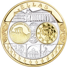 Grecia, medalla, Euro, Europa, FDC, FDC, Silver plated gold