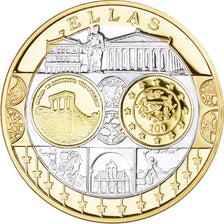 Greece, Medal, Euro, Europa, FDC, MS(65-70), Silver plated gold
