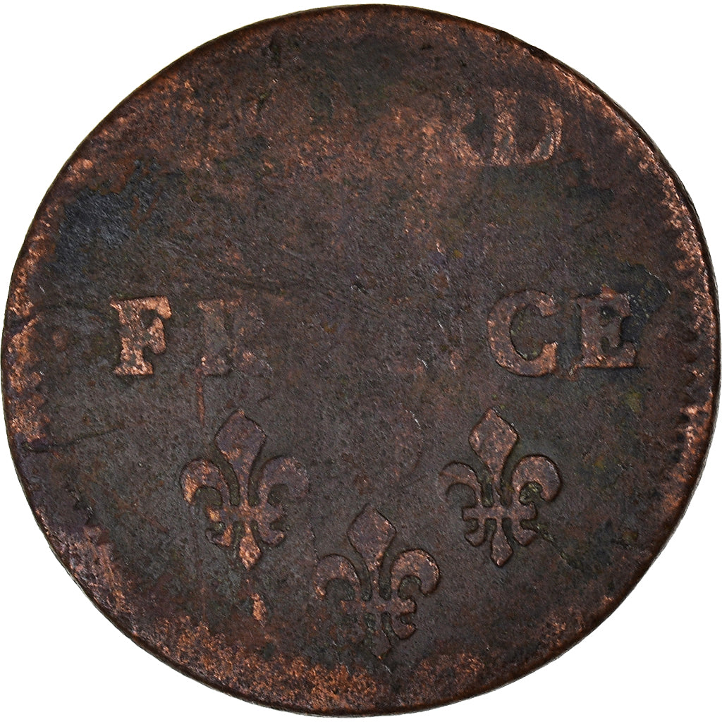 Moneta, Francja, Louis XIV, Liard, 1655, Vimy, F(12-15), Miedź