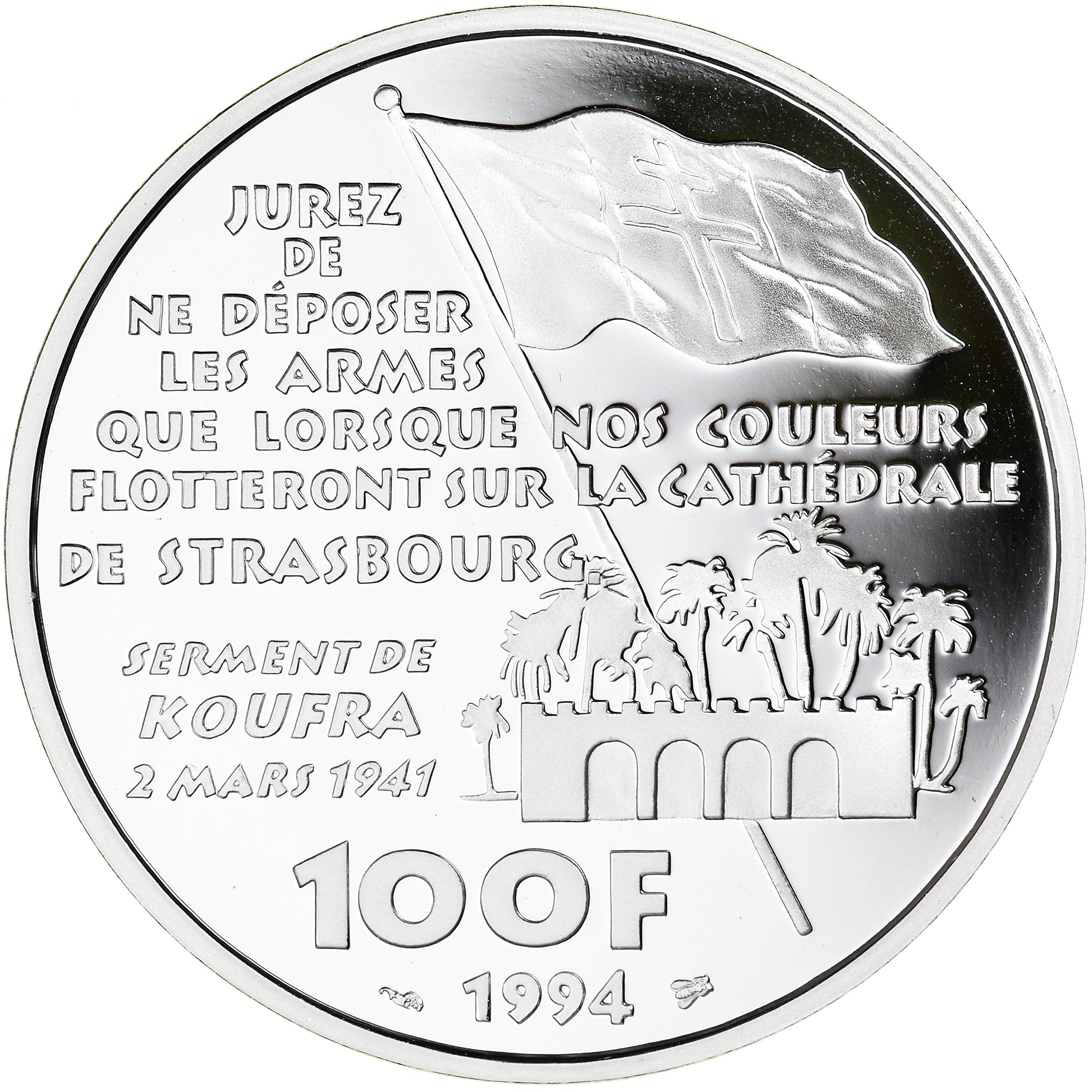 Coin, France, Général Leclerc, Libération, 100 Francs, 1994, Monnaie de