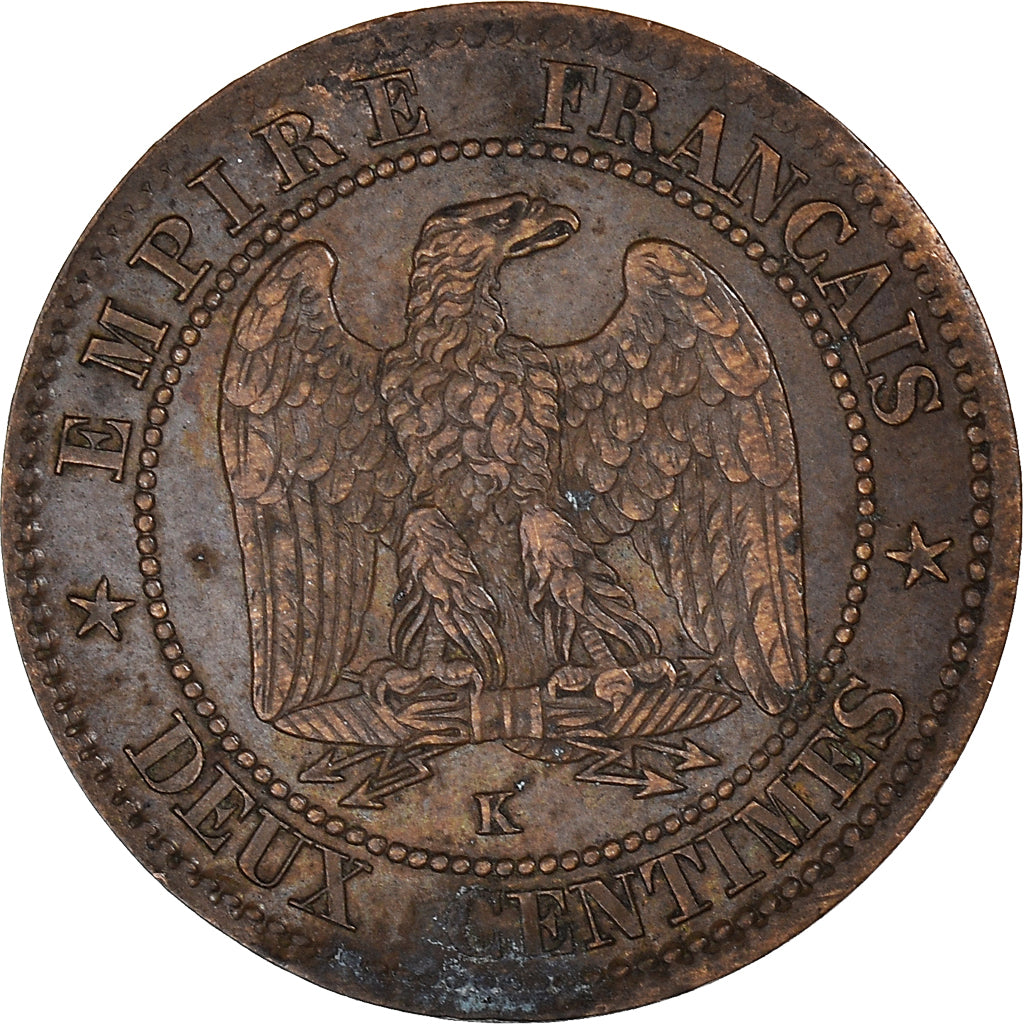 Coin, France, 2 Centimes, 1862, Bordeaux, EF(40-45), Bronze