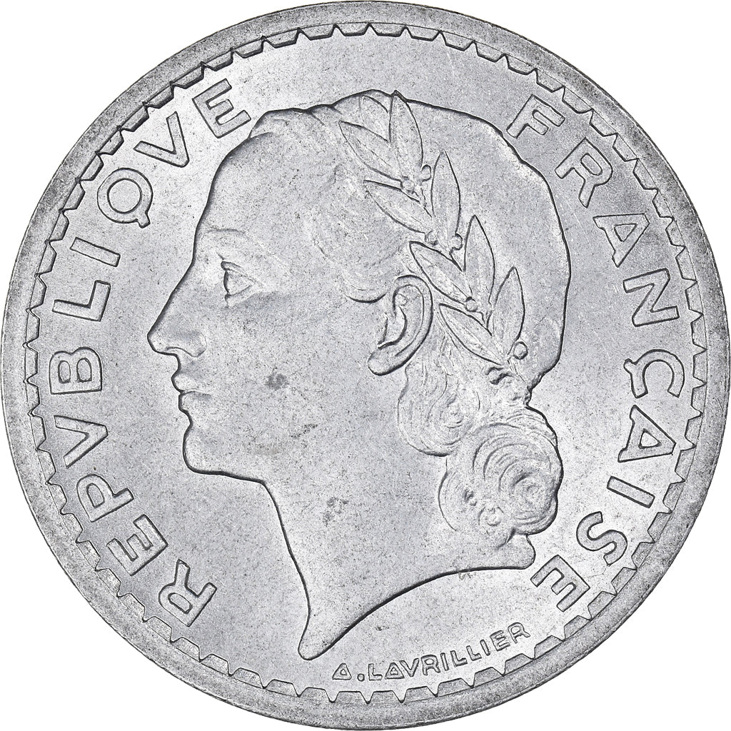 Monnaie, France, Lavrillier, 5 Francs, 1945, Beaumont - Le Roger, SPL+