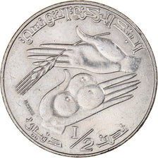 Monnaie, Tunisie, 1/2 Dinar, 1996, Tunis, TTB, Cupro-nickel